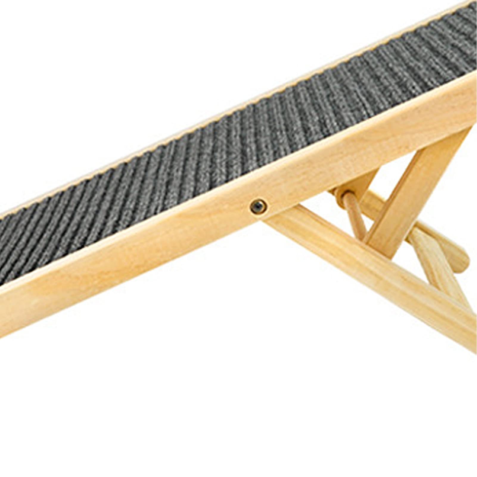 Alomejor Rampa de Madera para Perros, Escalera Plegable para Subir Mascotas, Resistente Al Deslizamiento, Ajustable, para sofá Cama, Coche, Material de Primera Calidad, Estructura Estable para