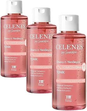 Celenes By Sweden Somon DNA PDRN G zenek S k la t r c  & Cilt Tonu E itleyici Tonik, 200 ml 3 paketi