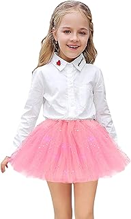 Saia tutu com luzes para meninas | Saia LED elástica cintilante, 3 camadas balé fofo com tule tutus 13 cores para meninas 2 a 12 anos idainfantil infantil Uwariloy
