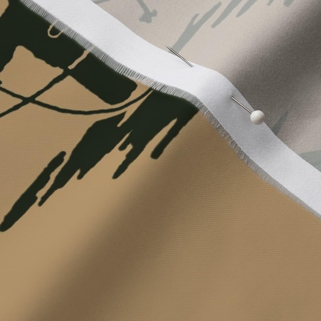 Spoonflower Fabric - Fly Fishing Fisherman Pine Trees Trout River Big Sky Western Printed on Organic Cotton Sateen Fabric by The Yard - Sewing Quilting Apparel Home Decor