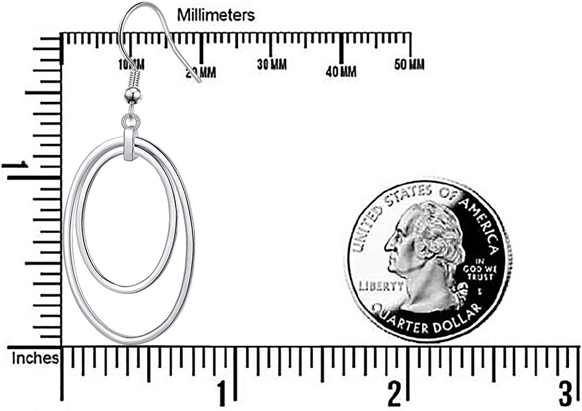 S925 Sterling Silver Trendy Dangle Drop Stud Loops Hoop Earrings for Women Jewelry Cuban Link