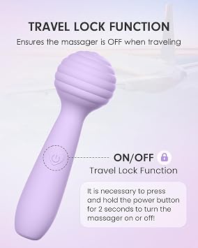 Portable Electric Travel Massager, Powerful Handheld Mini Muscle Neck Massage Tool, Purple