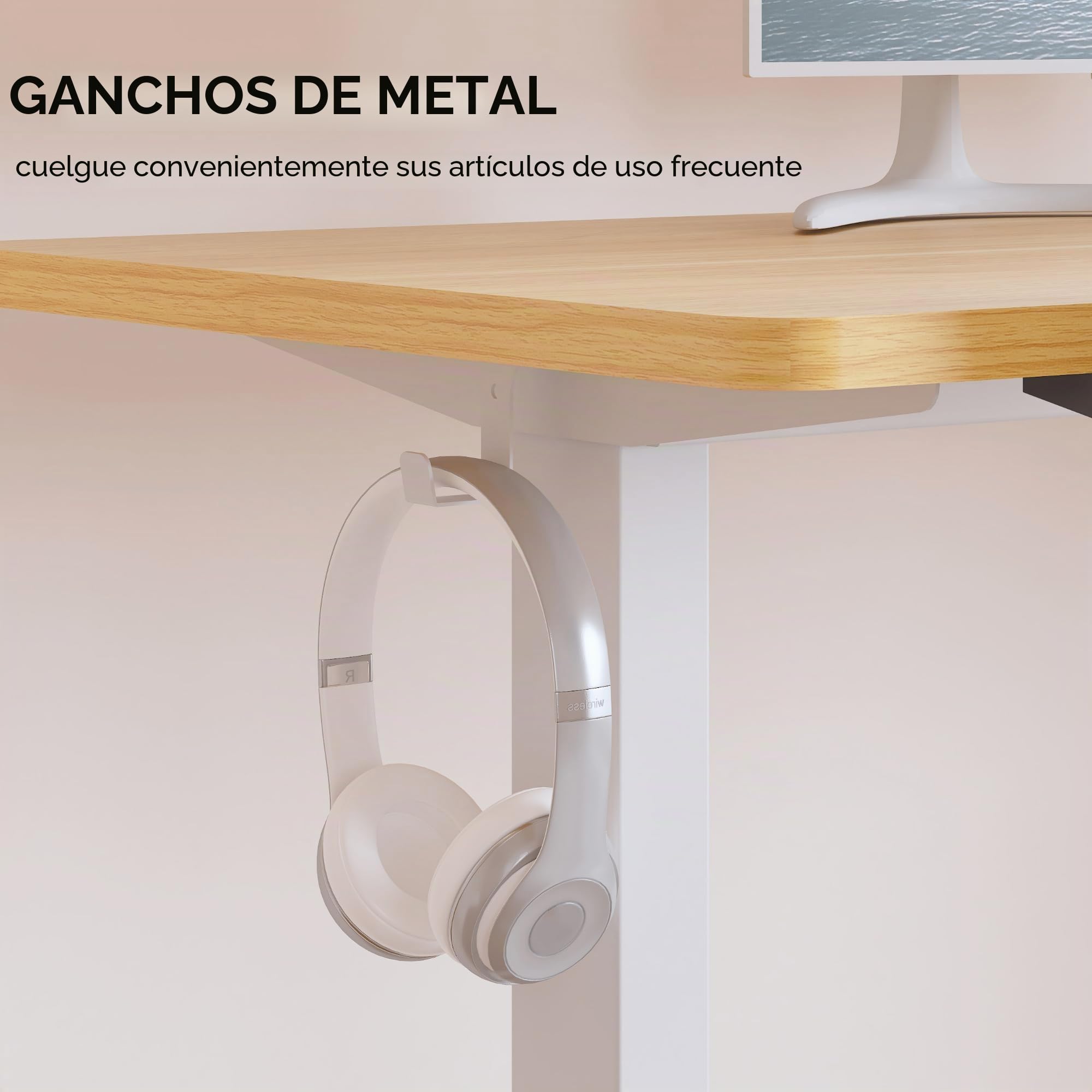 SANODESK Escritorio Elevable 140x60 cm, Altura Regulable con Control Digital y Memoria, Sistema Anticolisión, Mesa Escritorio Elevable Silenciosa para Oficina y Hogar, Arce