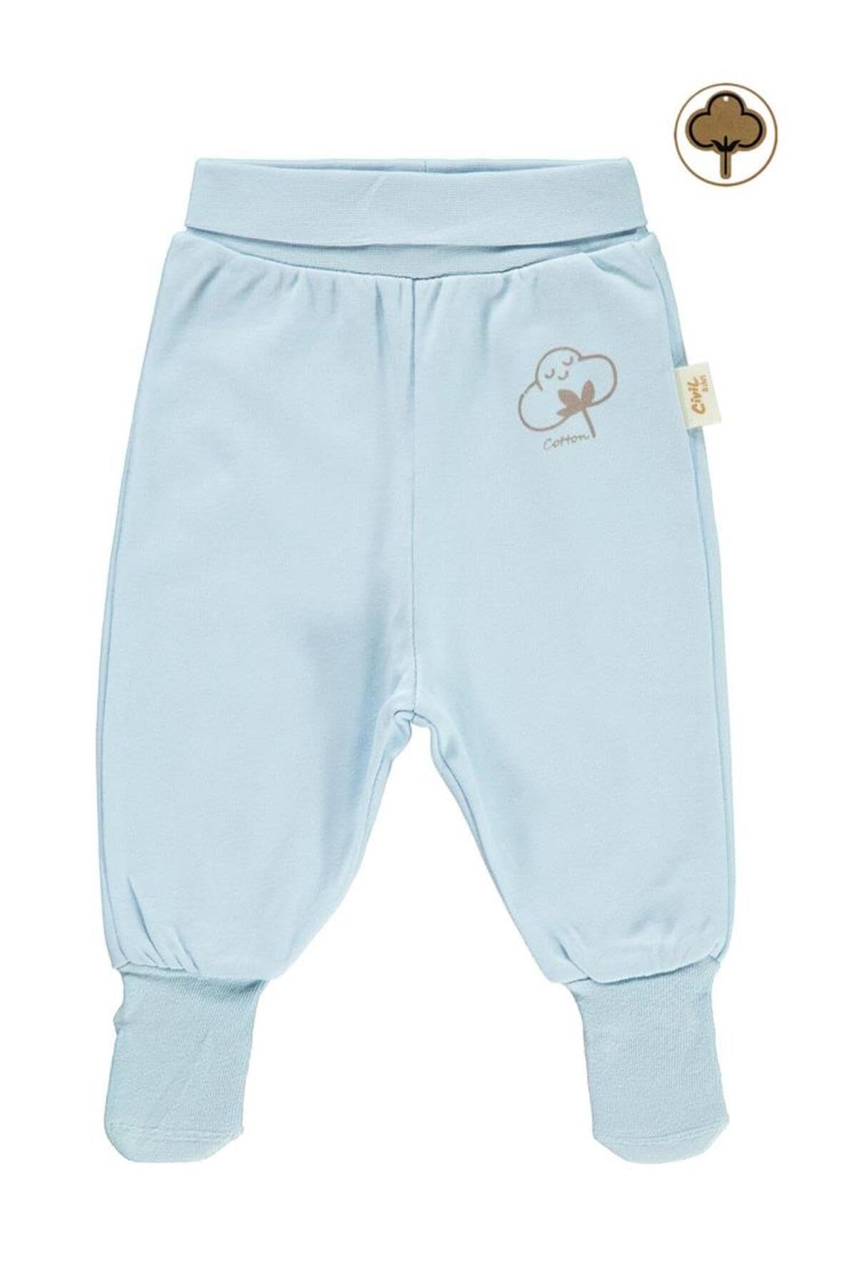 Civil Baby Organik Bebek Çoraptolon, Mavi, 9-12 Ay