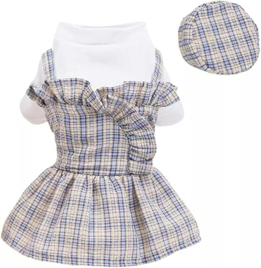 Spring Summer Pet Clothes Cute Pet Dog Plaid Dress Thin Small Medium Dog Teddy Chihuahua Clothing Sweety Pet Puppy Outfits (Color : A Size : L Code) (A S code)