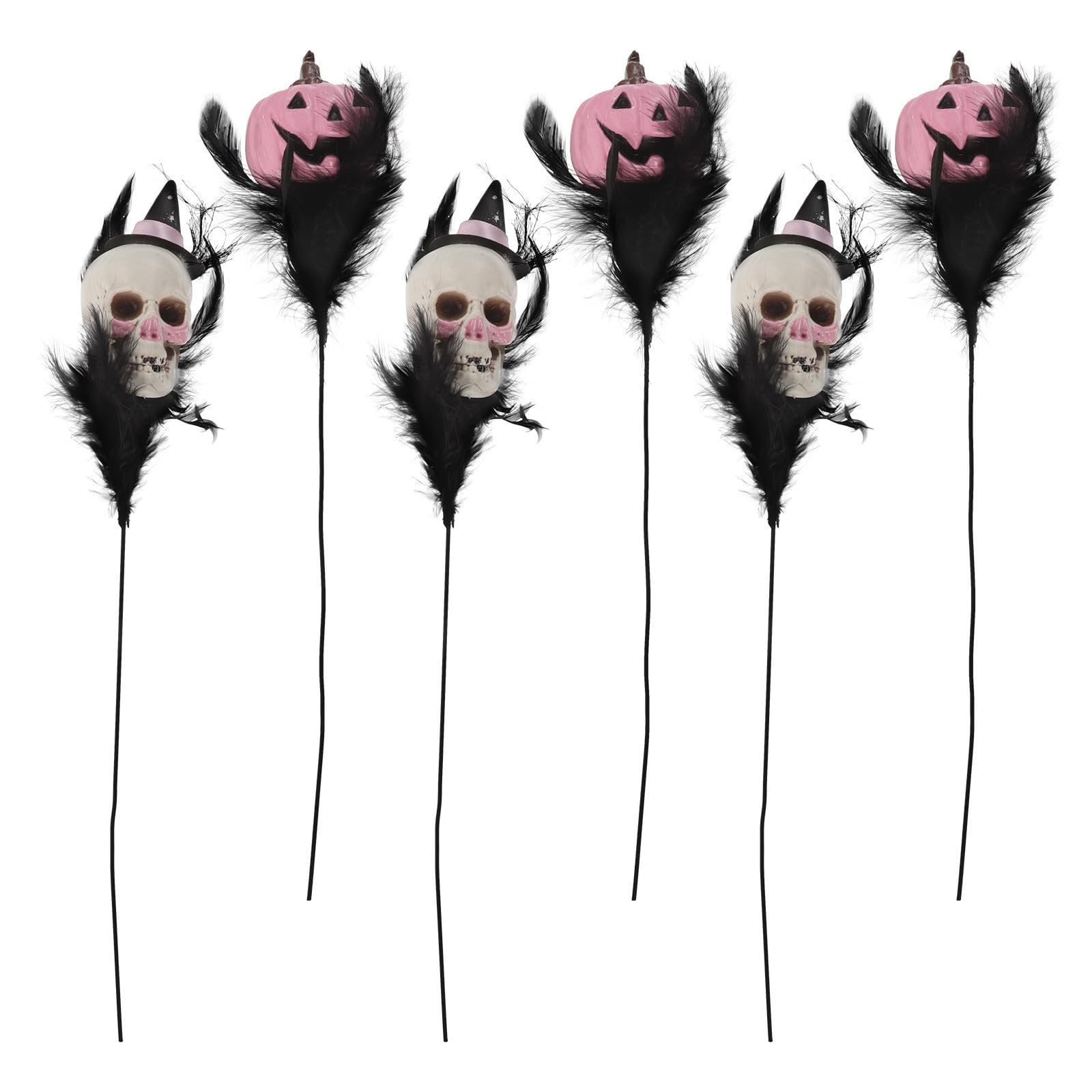 Bouquet Halloween noir réutilisable de 6 pièces éliminant les décorations fragiles jetables