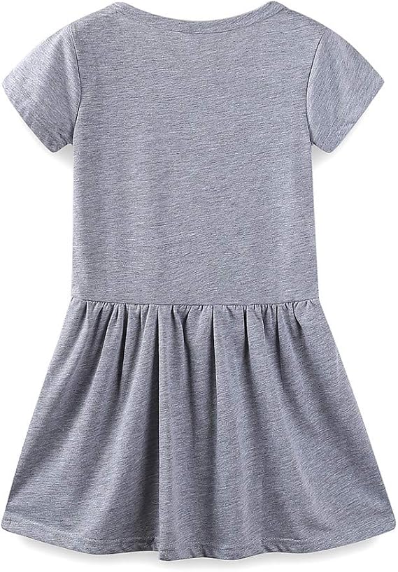 LittleSpring Girls Swing Dress Cute Animal Pattern Casual A-Line Dresses