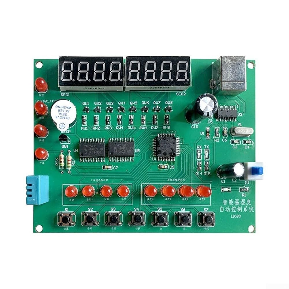 Sistema inteligente de control de humedad y temperatura, kit de bricolaje con componentes de placa PCB para educación de experimentos de laboratorio de ciencias STEM, 8,3 x 11,1 cm