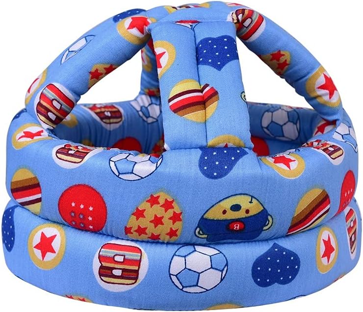 Baby Head Protector for Crawling, Infant Safety Helmet & Walking Baby Helmet, for Age 6-36 Months, Blue Football(1pc)