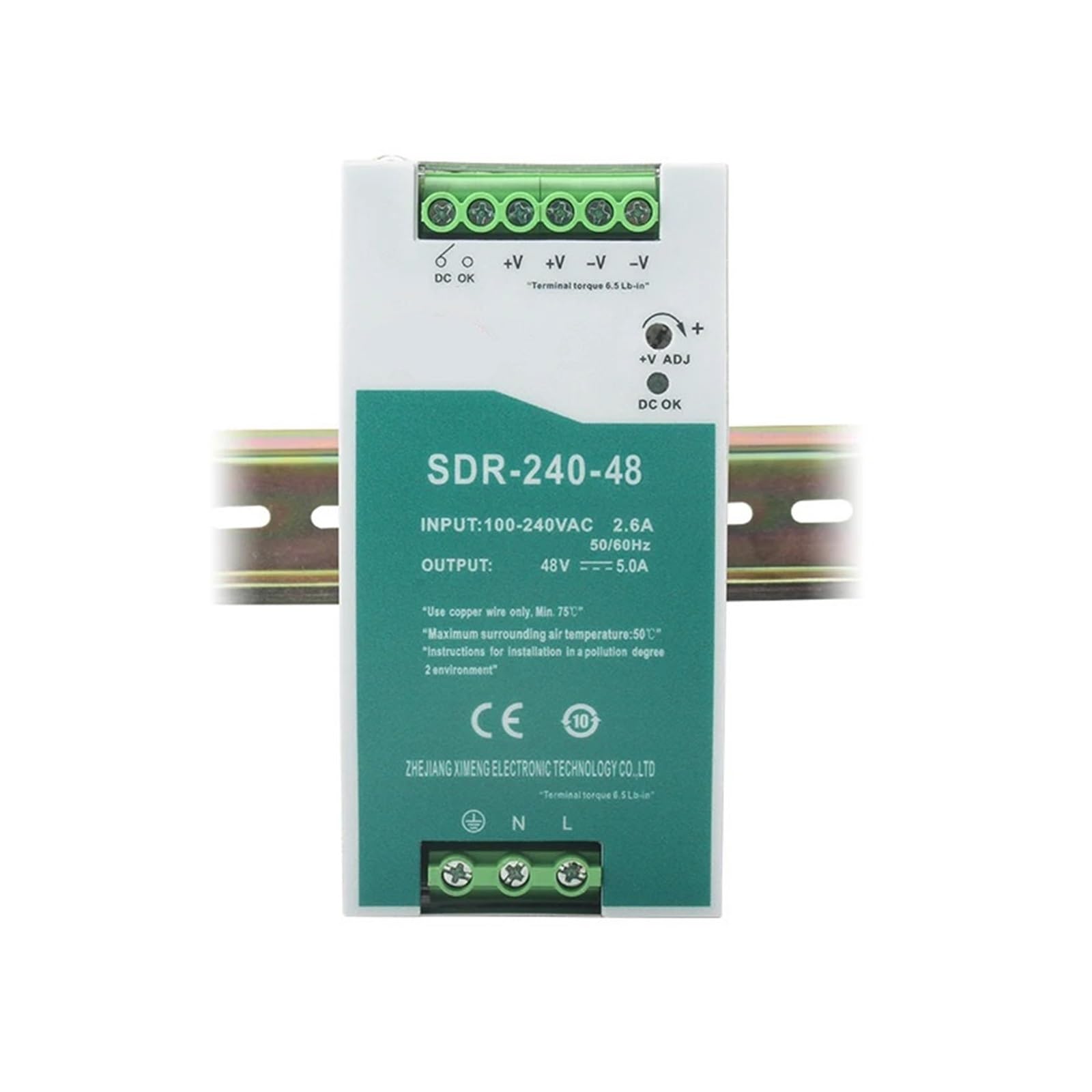 SDR-240-24 100-240AC auf 24V 10A 240W Hutschienen-Netzteil(24V)