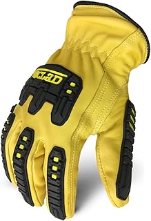 Ironclad Mens Work Glove 360 CUT LEATHER IMPACT, Yelloe, Large US