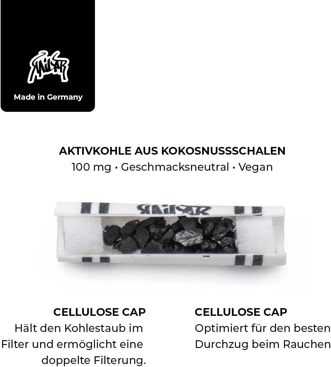 KAiLAR 250 filtros de carbón activo de celulosa rosa Slim (6 mm) con carbón activo vegano de cáscaras de coco | Para una experiencia de fumar más suave y sin obstrucciones