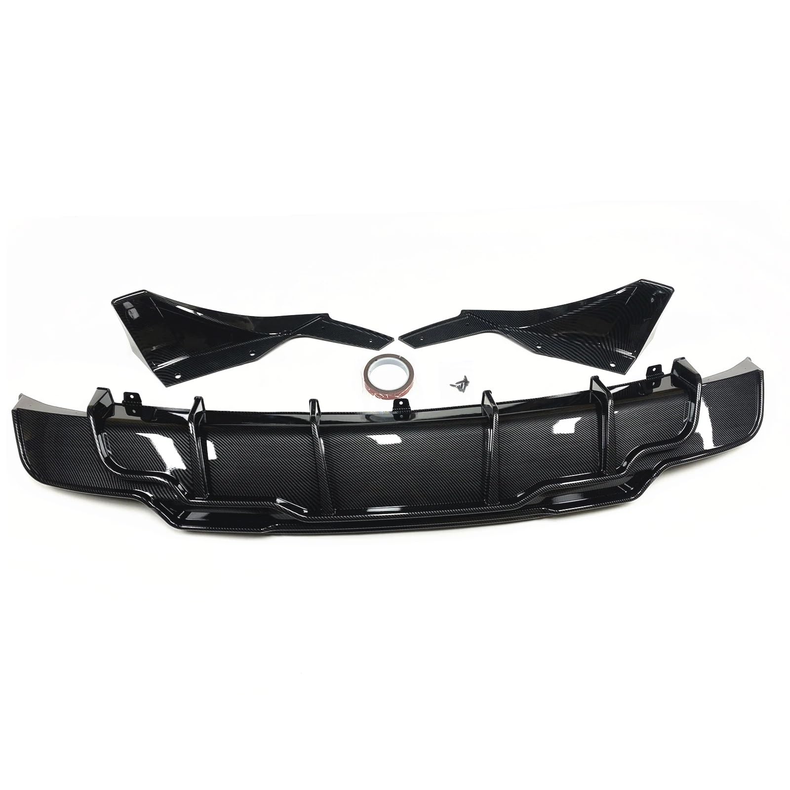 Difusor de alerón Protector Maletero Inferior para difusor Parachoques Trasero para Tesla Modelo 3 sedán 2017-2023(Carbon Fiber Black)