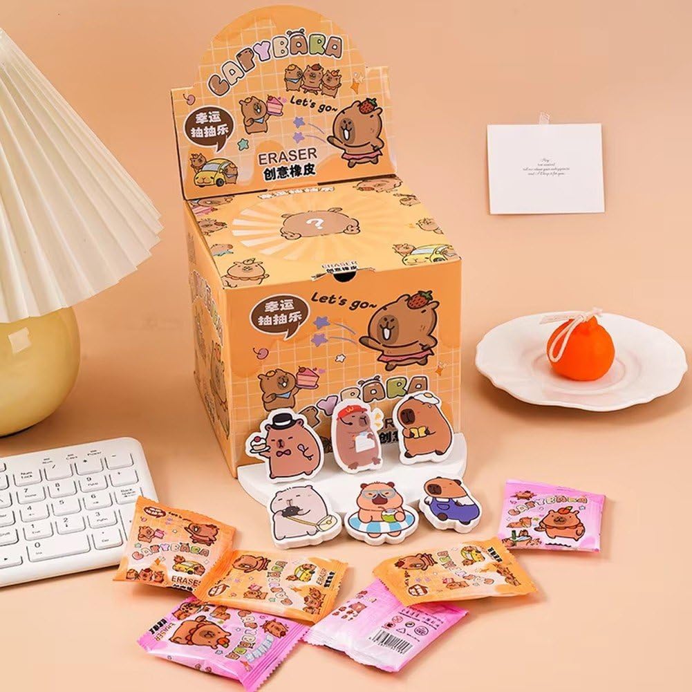 Gommes Capibala Mignonnes pour Enfants, Surprise De Dessin Animé pour Étudiants, Dessin, Écriture, Fournitures Scolaires