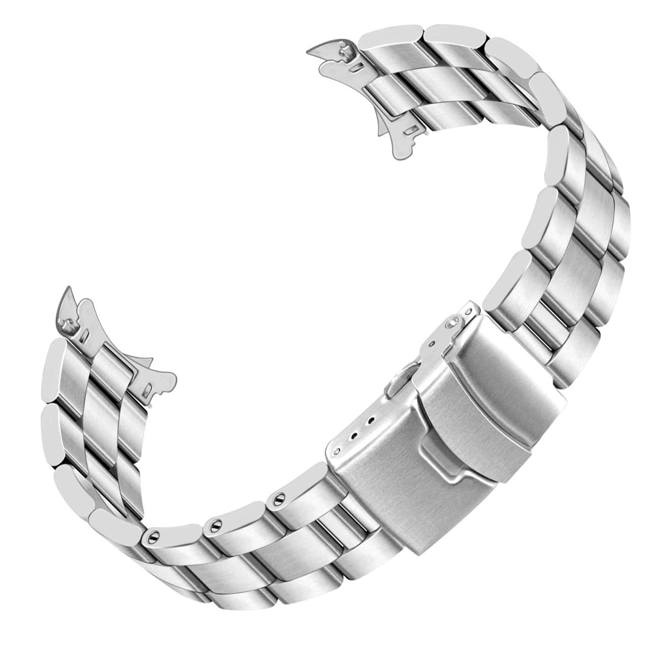 Kai TianIngenieur Stainless Steel 20 mm 22 mm Curved Ends Watch Straps Bracelet for Men Women Screw-In Solid Bracelet Double Locks Diver Buckle