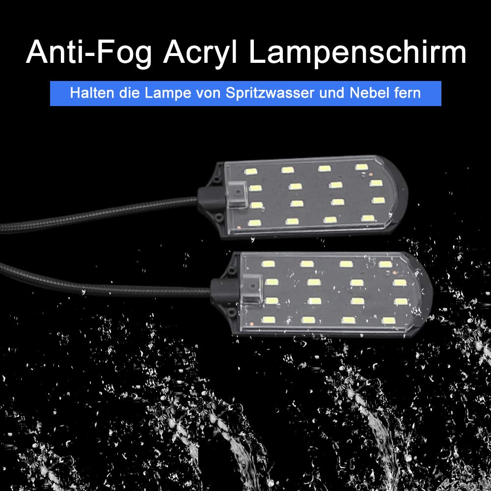 SENZEAL X7 LED Aquarium Beleuchtung Zwillinge Aquarium Lampe Zwei Köpfe LED Licht 220V 1600LM für 8 bis 15 Zoll Fisch Tank Weißes Licht