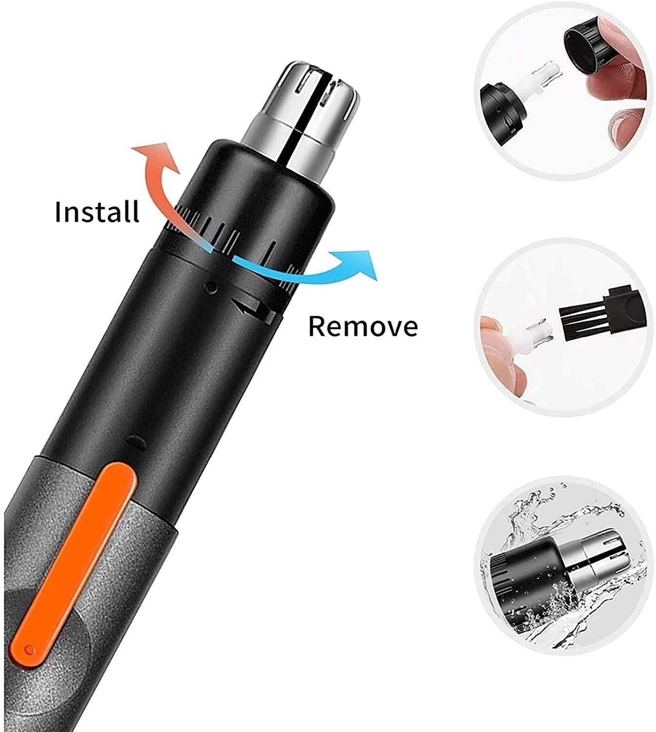 Rasatore per peli del Naso, Trimmer for Sopracciglia Professionale Ricaricabile Tramite USB Multifunzione, Sistema di Pulizia Intelligente for la rimozione dei peli del Viso indolore
