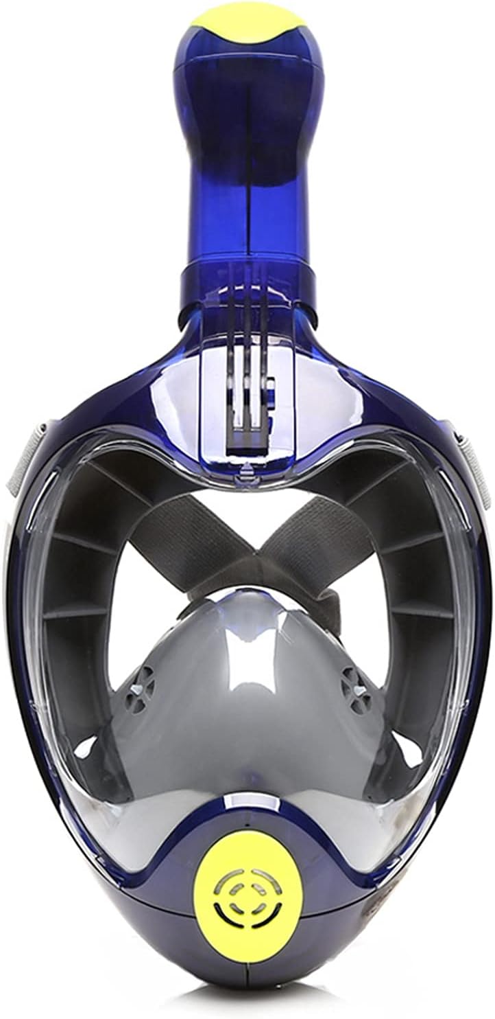 Full Face Snorkel Mask Dry Top Snorkel Snorkeling Gear, 180° Panoramic View Swimming Mask Anti-Fog Anti-Leak with Camera Mount for Adults and Youth