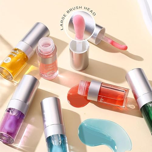 Miniatura 8 de Juego de 3 aceites hidratantes para labios, aceite hidratante para labios, brillo labial, transparente, sin pegajoso, bálsamo labial, cuidado de