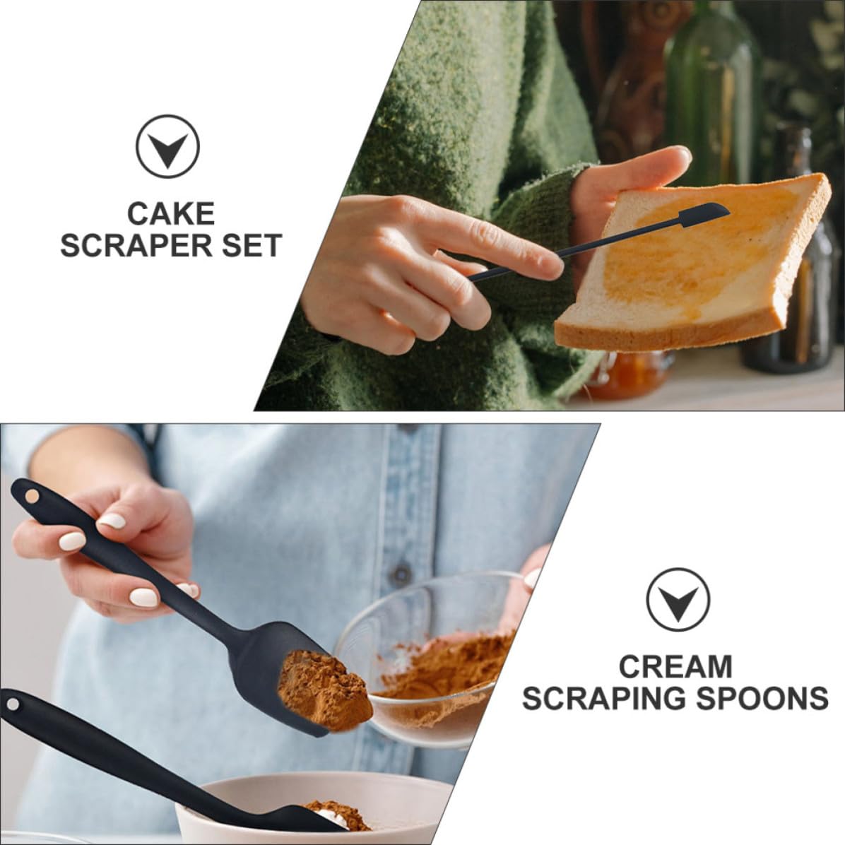 SECFOU Juego de 9 Piezas de Espátulas de Silicona para Untar Crema y Placas Raspadoras de Conservas, Fáciles de Usar y Resistentes para Cocina Diaria
