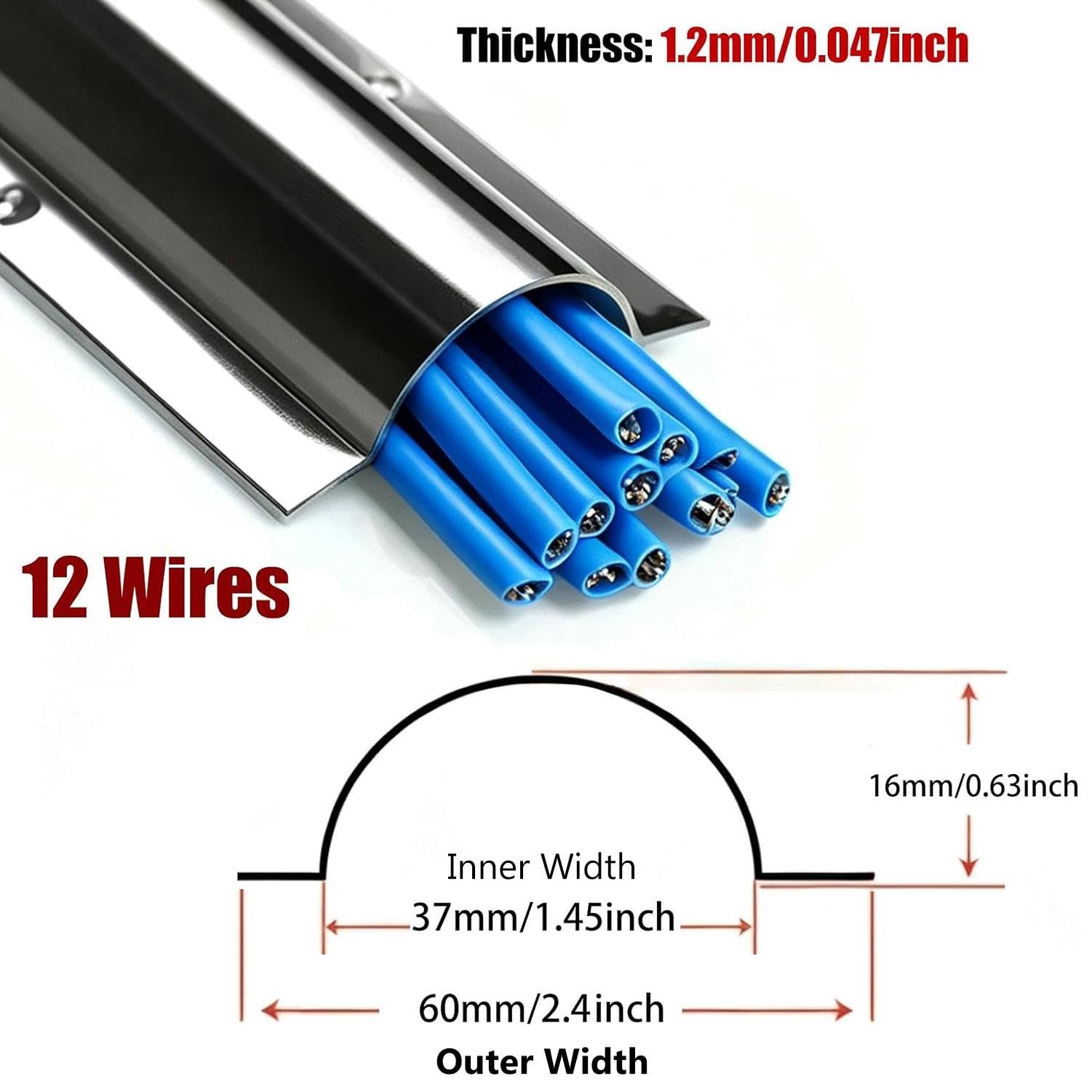2 Piezas Canaleta para Cables De Acero Inoxidable