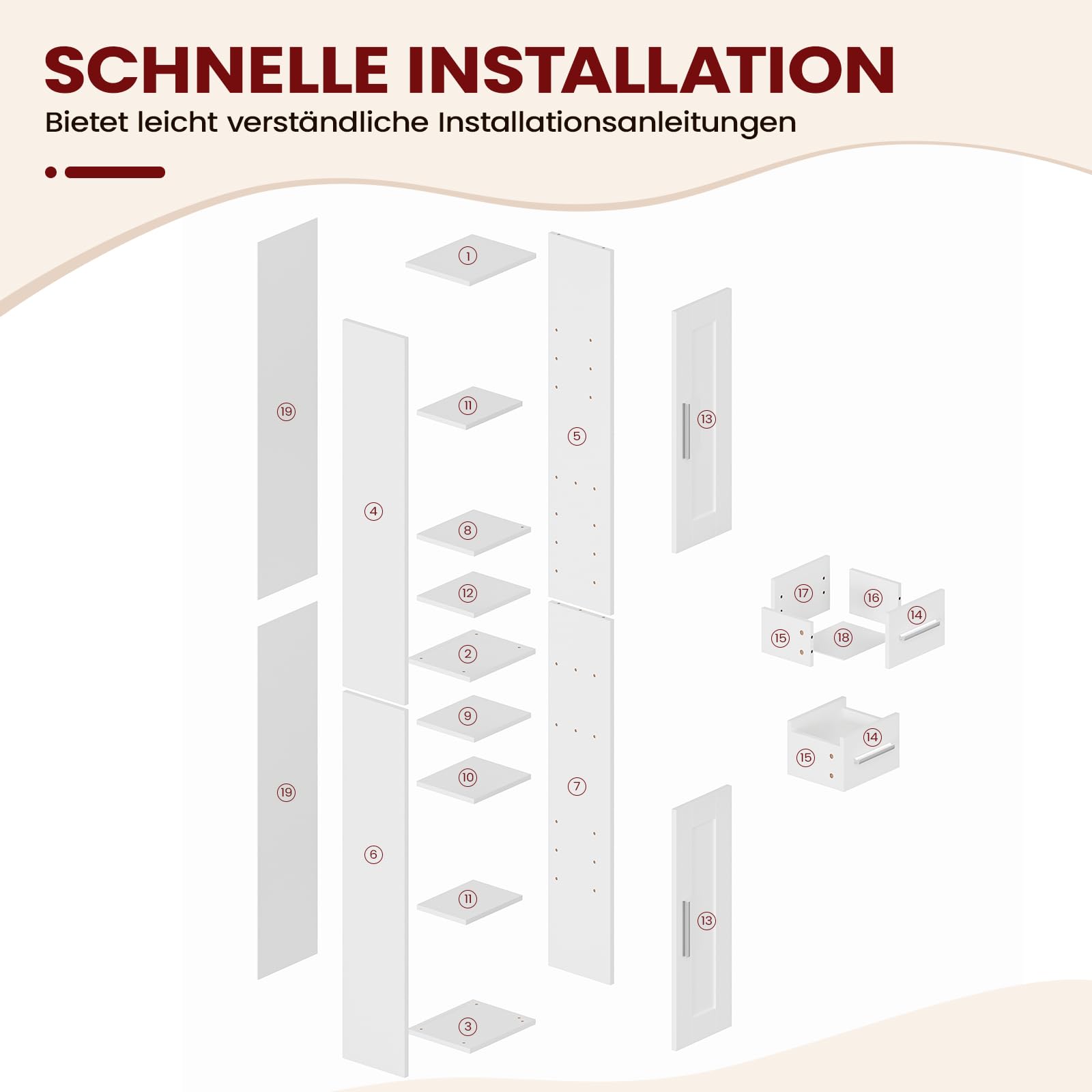 APICIZON Badezimmerschrank, Badschrank Hochschrank, Badezimmerschrank schmal, Badschrank mit verstellbaren Einlegeböden und Schublade, Nischenschrank für Waschbecken, WC, Waschmaschine, Weiss
