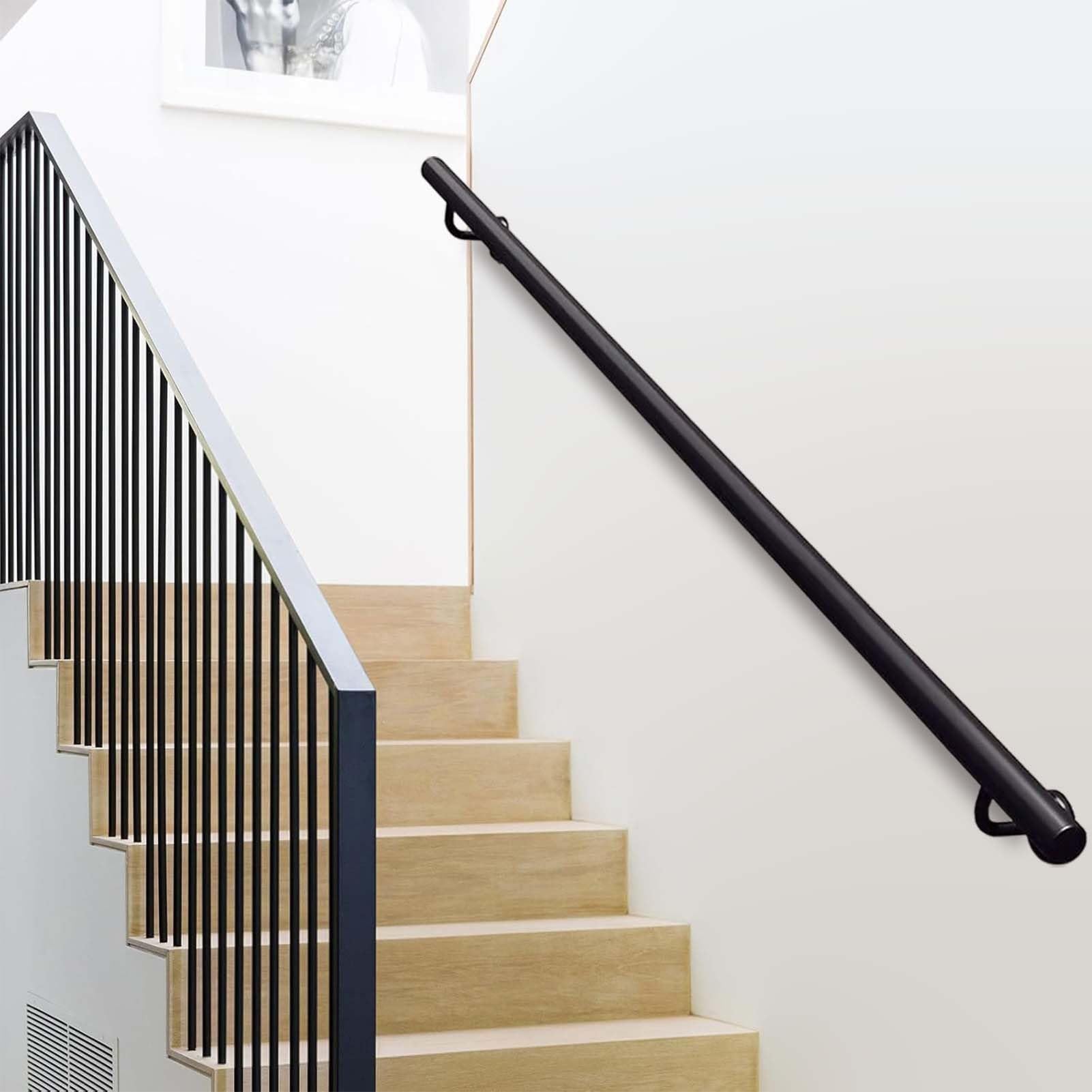 Rampe d'escalier en métal 350cm avec supports en fer forgé