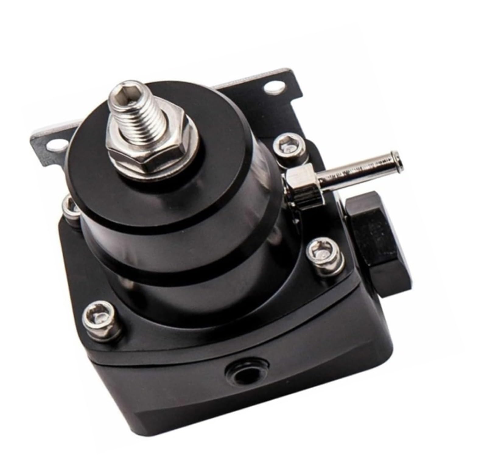 Einstellbarer Kraftstoffdruckregler aus Aluminium 0-100 psi mit Manometer, AN6-Anschlüssen und Edelstahlleitung for EFI-Motortuning for Straßen- oder Schienenfahrzeuge(Blue+Red)