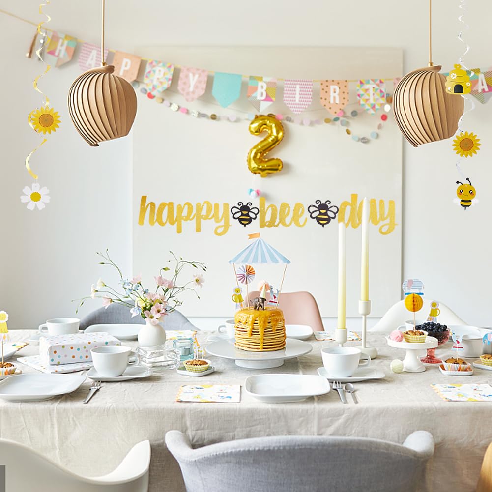 84-teiliges Bienen-Party-Deko-Set Mit Hängenden Wirbeln & Luftschlangen – Perfekt Für Kindergeburtstag, Bienentag & Frühlingsfeiern