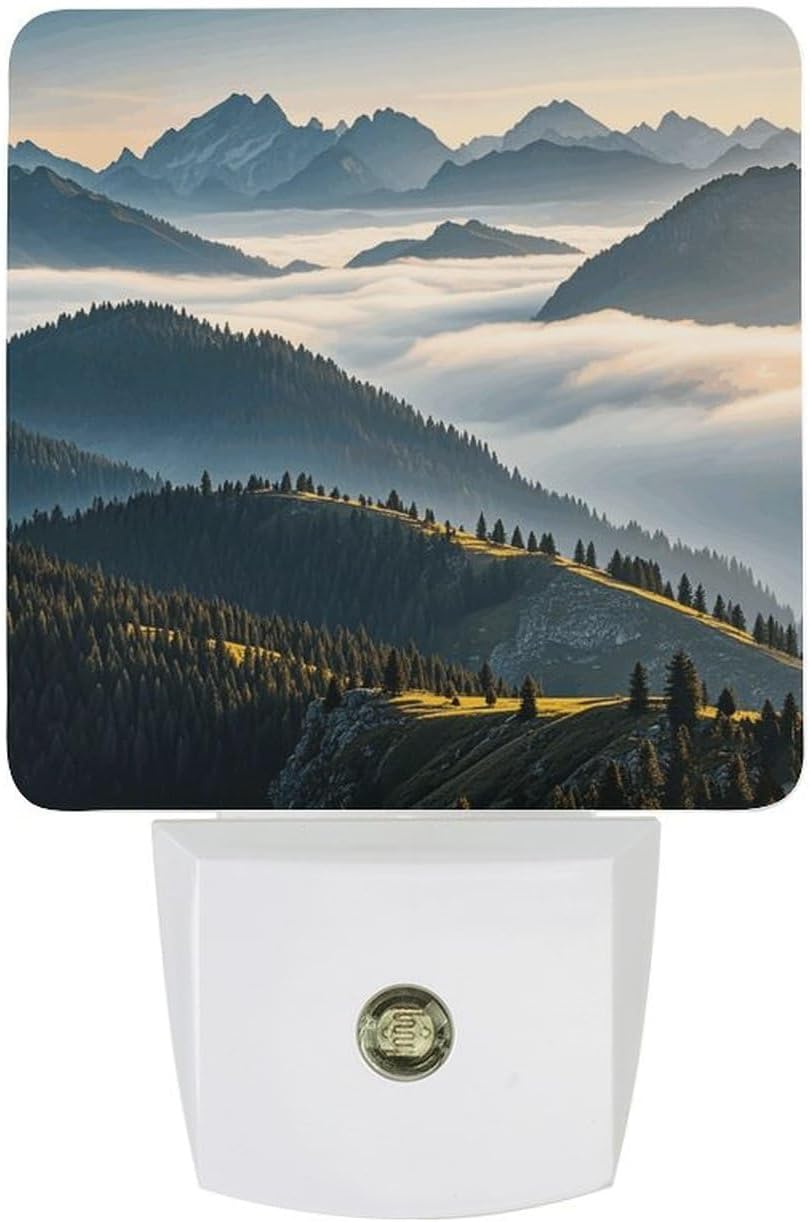 Foggy Mountains Night Light with Dusk to Dawn Sensor 11.5x7.5x5cm