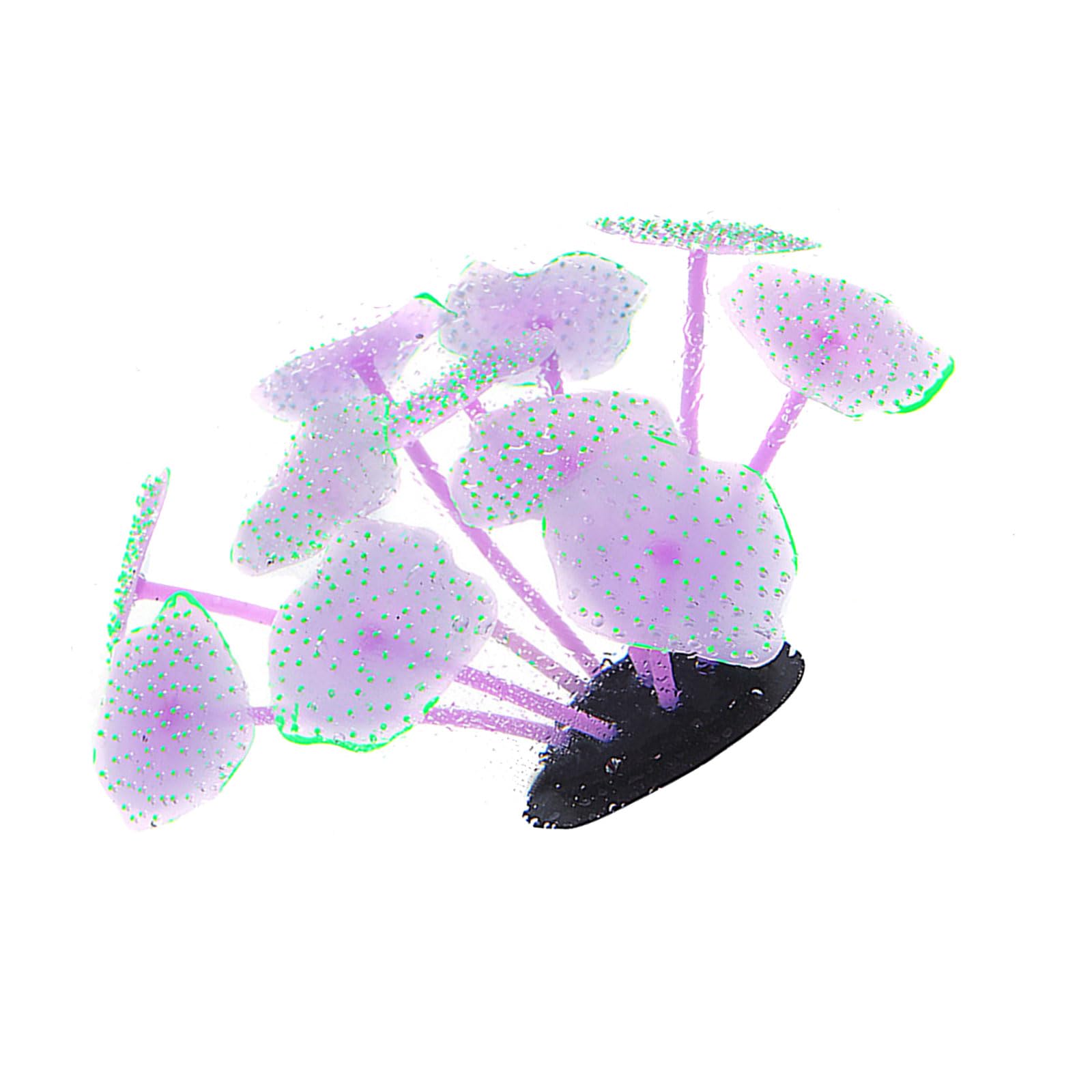 YWLUUOO Artificial Mushroom Decorative Plant Colorful Decors for Fish Tanks Ornaments Glow in Dark Plant for Terrarium Aquarium Ornaments Large