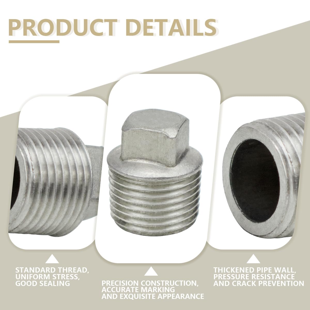 TAPPO Maschio Conico AISI316, RACCORDI IN ACCIAIO INOX STANDARD - Foto 2