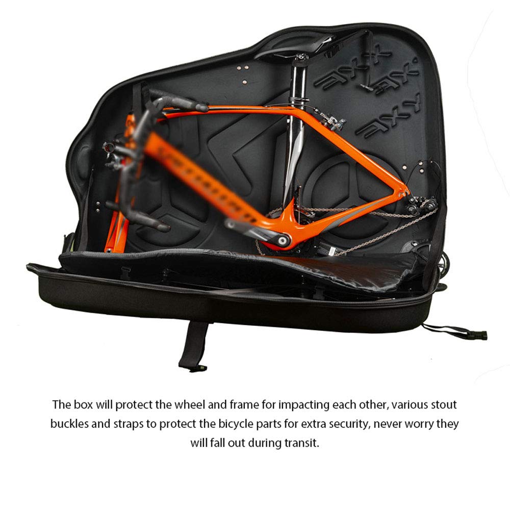Fahrradladebox Eva Hardbox Rennrad Mountainbike wasserdichte Frachtverpackungsbox mit Rollrad-Reisebox Kompatibel mit 700C 26-Zoll / 27,5-Zoll-Rennrad