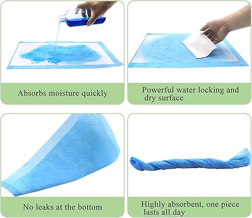 Miniatura 5 de Payanwin Paquete de 100 cambiadores desechables para bebé, almohadillas desechables impermeables para cambiador de pañales, almohadillas