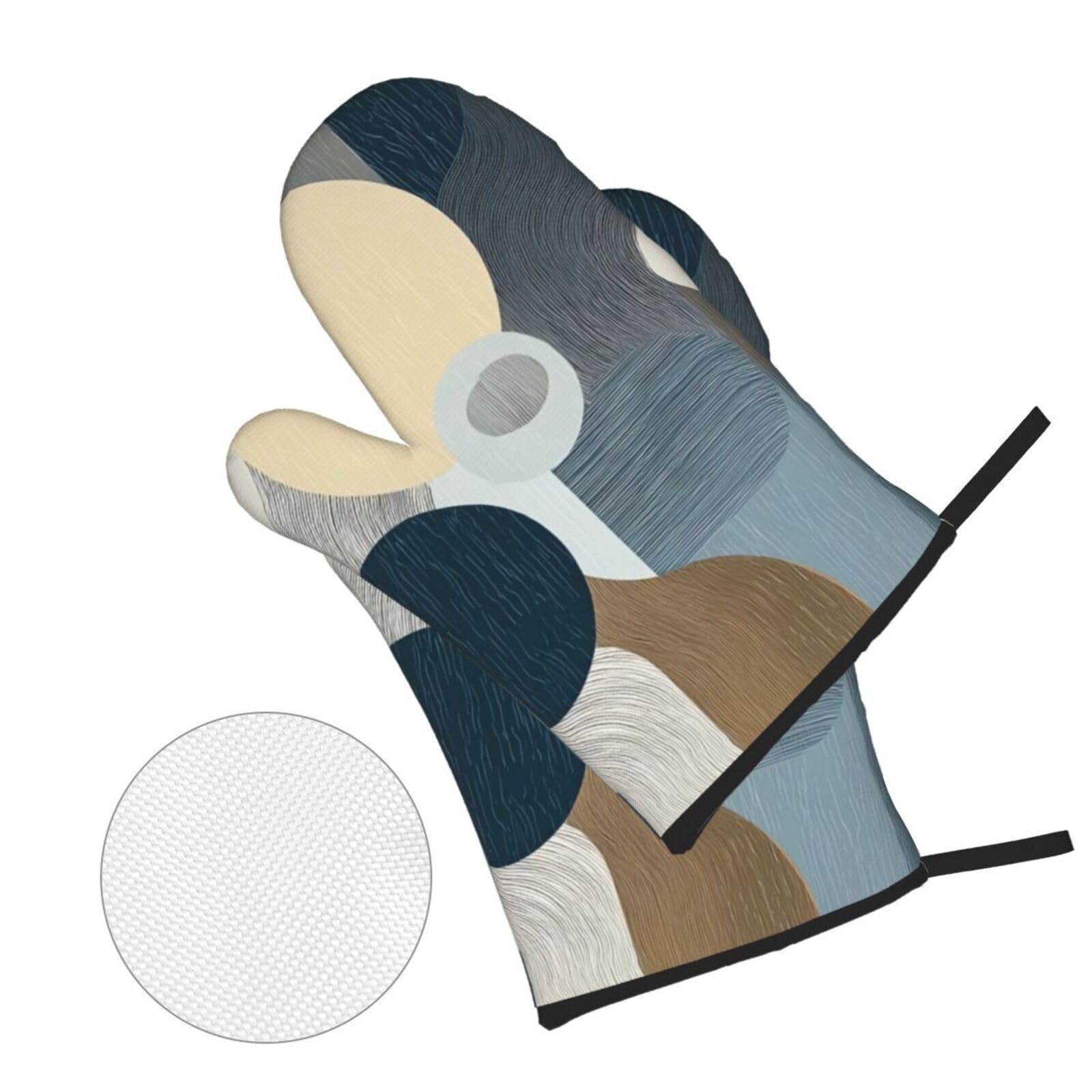 guanti barbecue Blu Grigio guanti forno,resistenti al calore, antiscivolo, spessa e sicura Cucina al barbecue