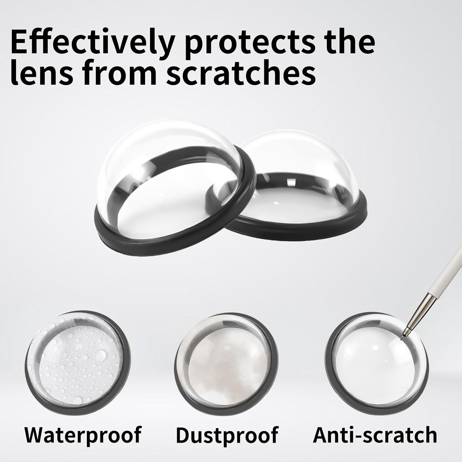 2PCS Replacement Protective Lenses Cover Compatible with Gopro Max 360 Action Camera, Protector Lens Kit Accessories Compatible with 360 Go Pro MAX