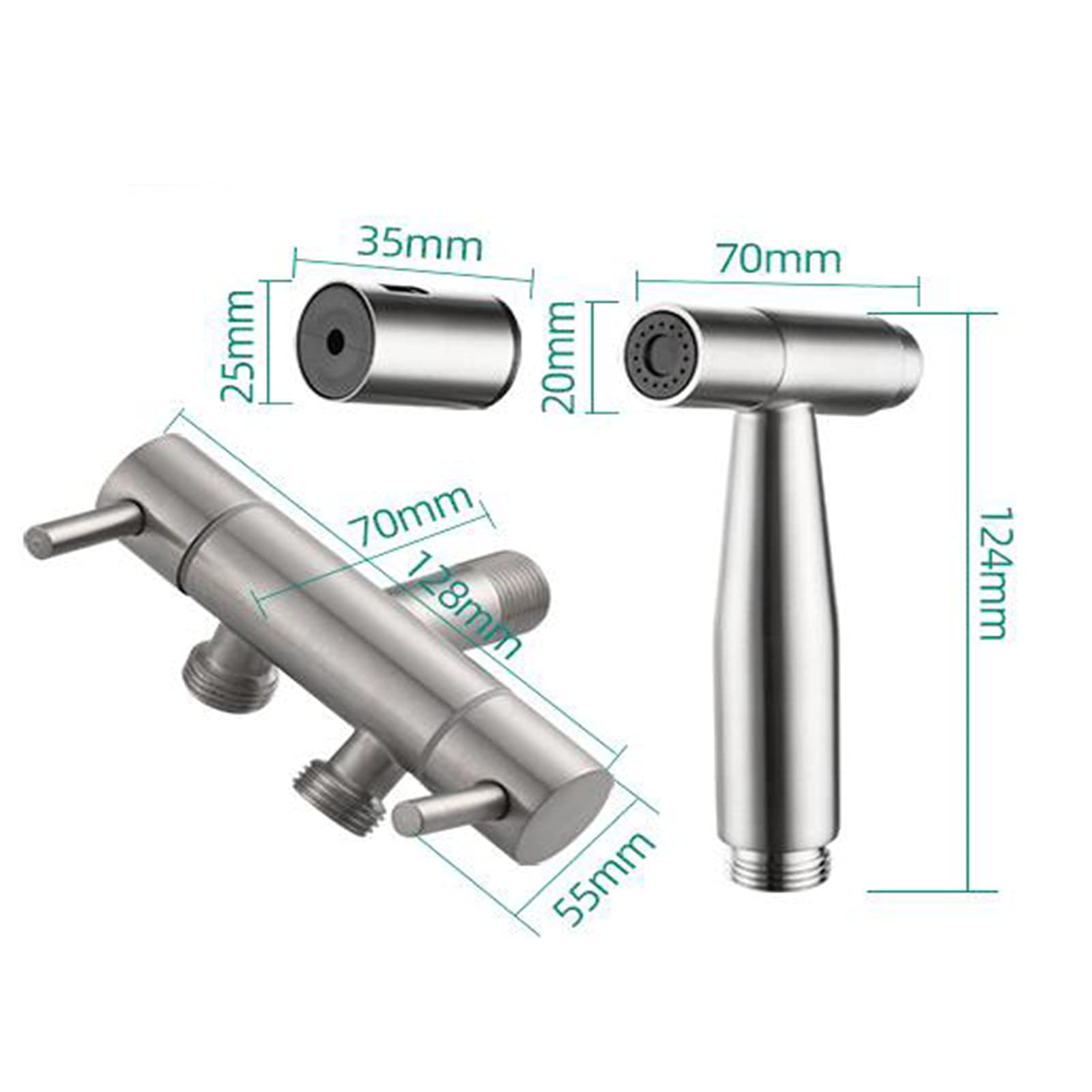 Handsprühgerät aus gebürstetem Edelstahl, Supercharge-Sprühgerät for Toiletten, for Reinigen von Toiletten, Haustierbädern und zur persönlichen Hygiene