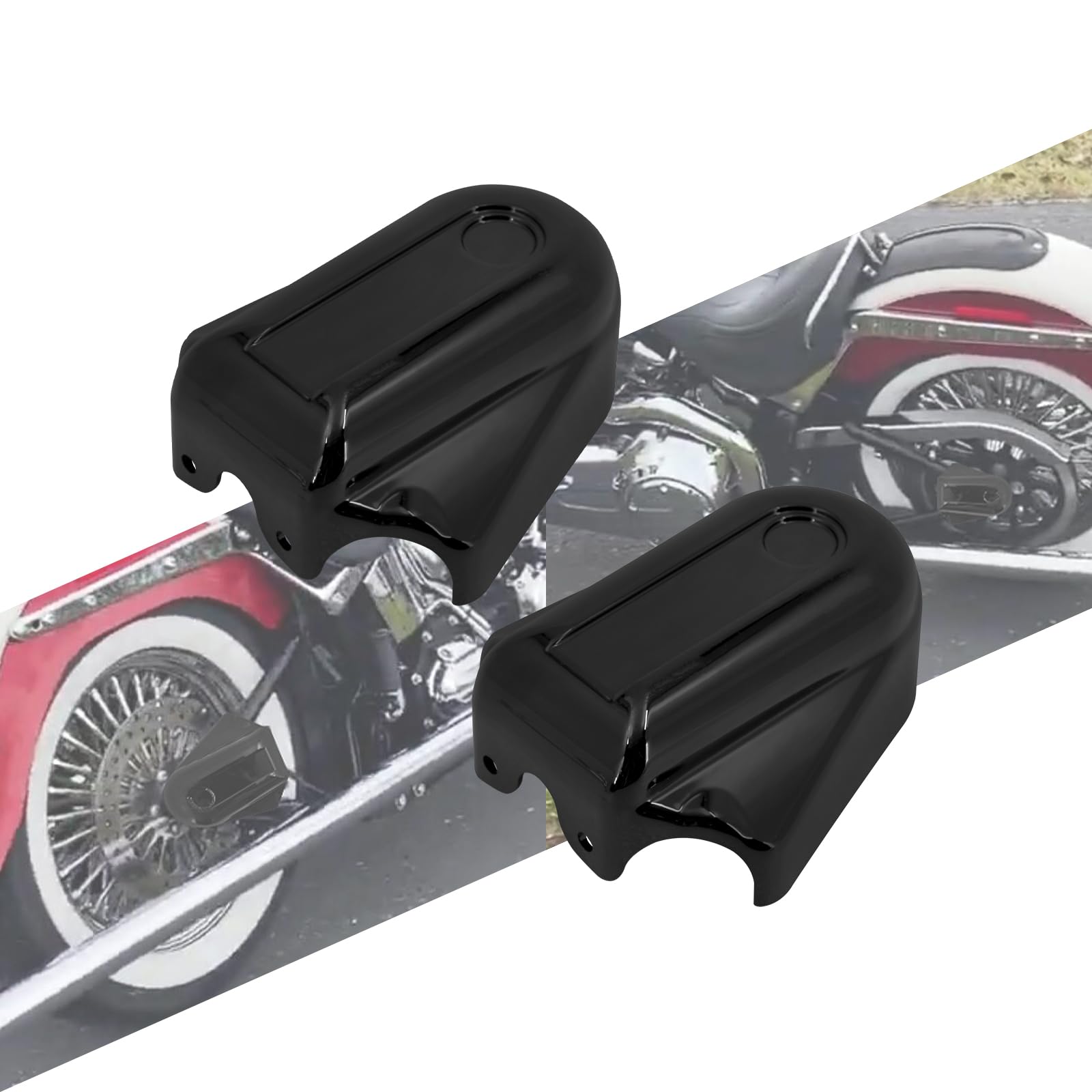 Moto Asse Posteriore Dado Coperture Cap Fit per Harley Softail Slim FLS Deluxe FLSTN FXSTB 2008-2017 Nero