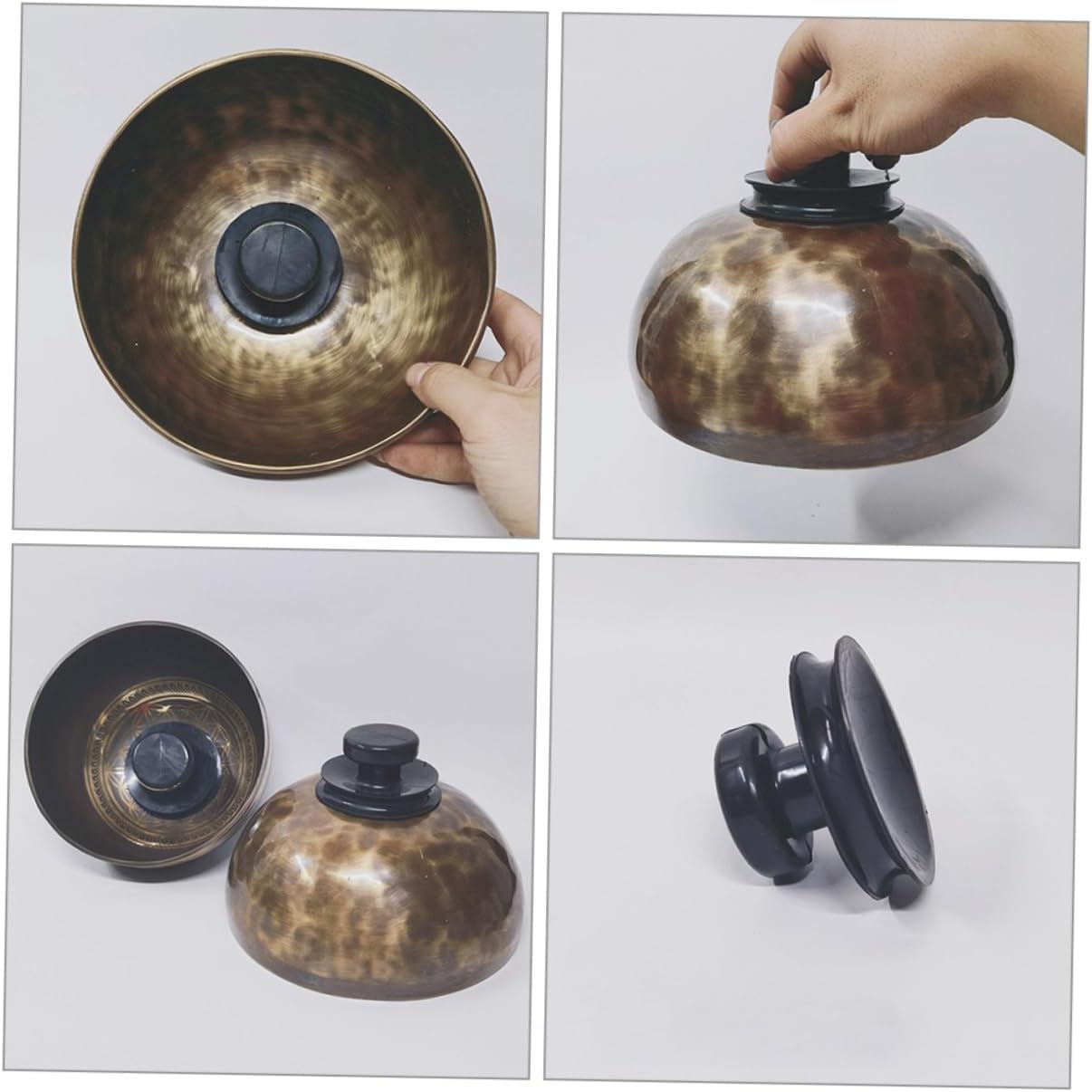 3pcs Buddhist Sound Bowl Suction Cups Meditation Bowl Accessories for Sound Handle Included