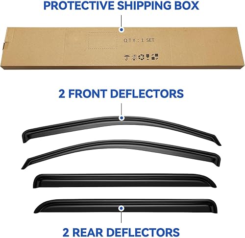 Miniatura 353 de Visores protectores de lluvia para ventana, deflectores de viento de canal exterior
