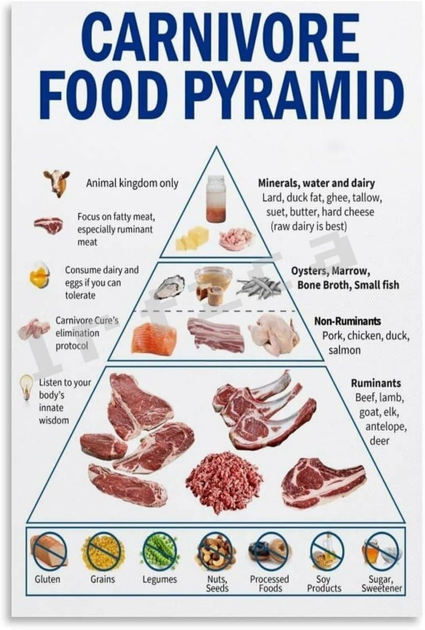 BIANMTSW Plakat diety na bazie zwierząt, wykres jedzenia skoncentrowany na białku, dekoracja ścienna do kuchni, sklepu z suplementami, do studia fitness, 40 x 60 cm