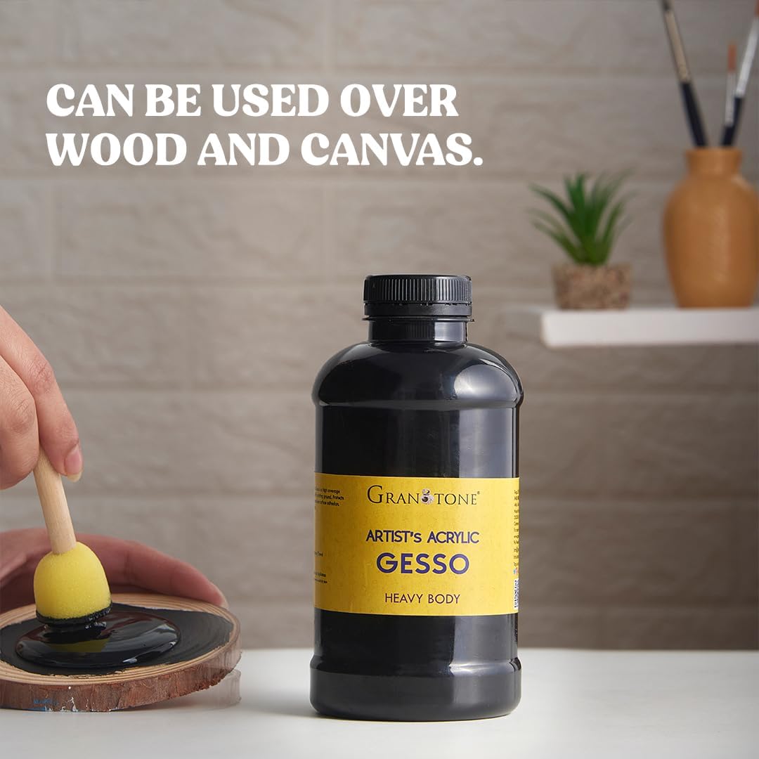 Granotone Acrylic Gesso Black 100 ml Water Based Primer Non Toxic 3