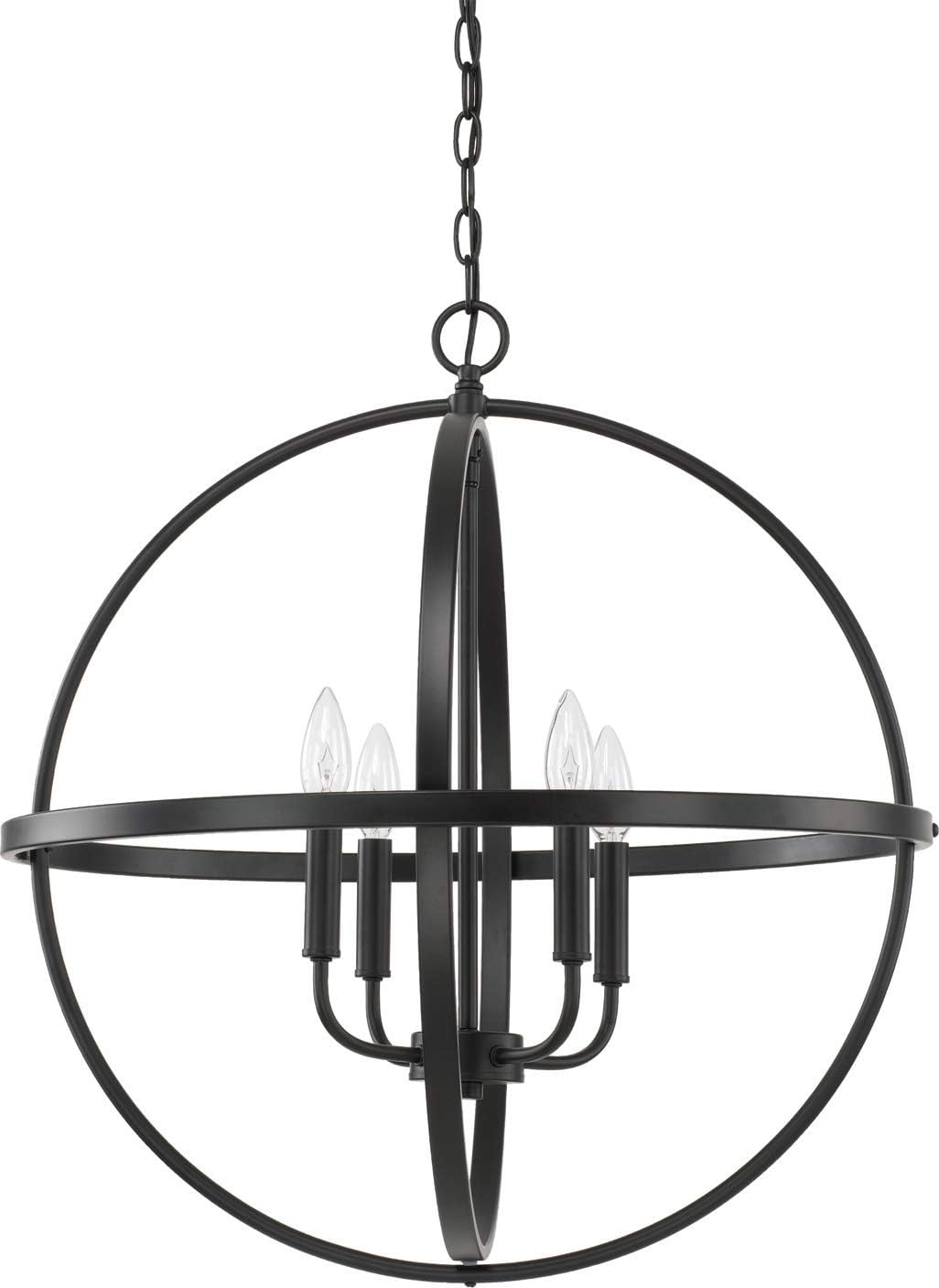 HomePlace Lighting 317542BN Hartwell Transitional Candle Orb Pendant Light, 4-Light 240 Total Watts, 24" H x 23" W, Brushed Nickel