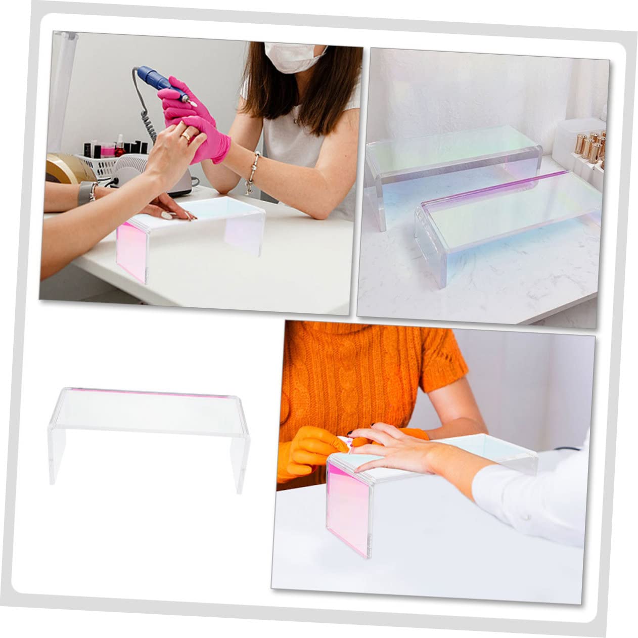 Cuscino Poggia Mano Unghie in Bianco per Manicure Professionale, Pratico e Comodo, Protegge Piano, per Uso in Salone e Casa