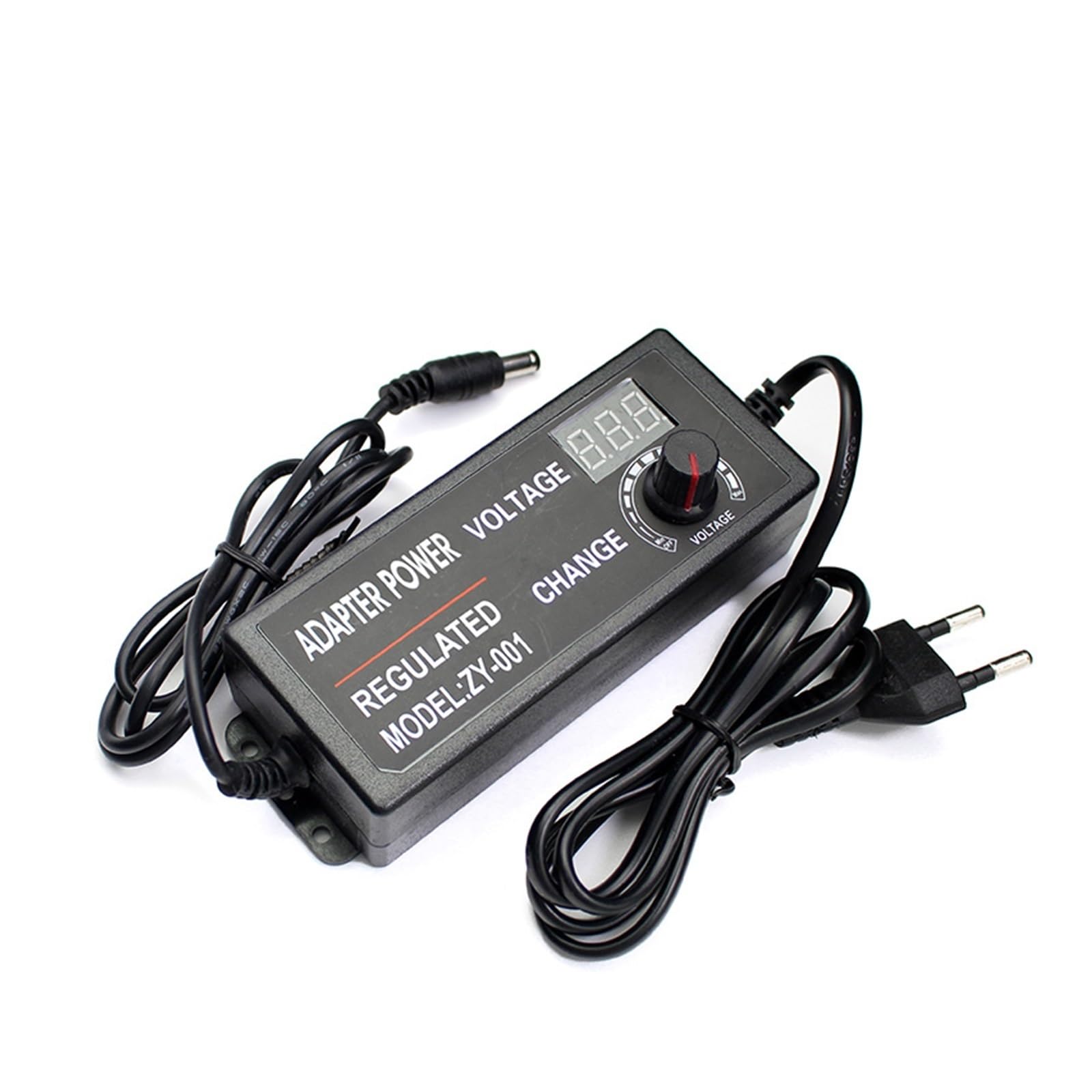 Einstellbarer Netzteiladapter AC zu DC 3V 12V 3V 24V 9V 24V Adapter mit spannungsgeregeltem Display for Hoverboard (Color : 3V-24V 2A, Size : WITH DC FEMALE_EU)