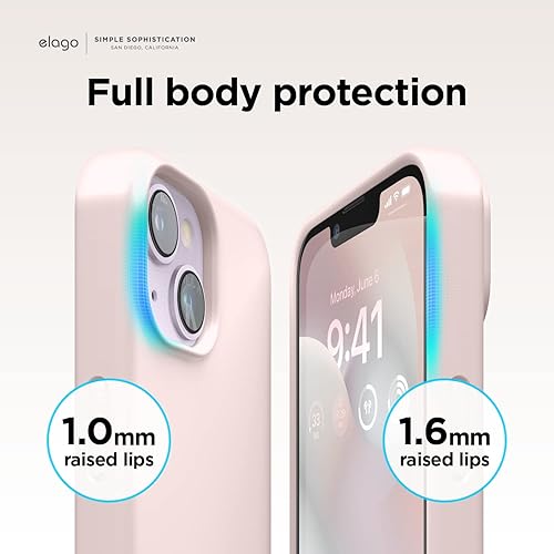 Miniatura 7 de elago Funda compatible con iPhone 14, de silicona líquida, funda protectora de cuerpo completo, a prueba de golpes, diseño delgado, forro de