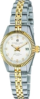 Charles-Hubert 7016-W Womens Stainless Steel Quartz Watch, Black