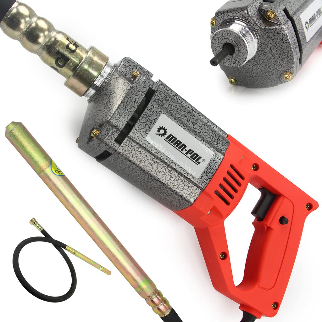 Vibratore elettrico 1350W per calcestruzzo cemento Testa Vibrante Ø35 mm 2m Motore 4500 rpm