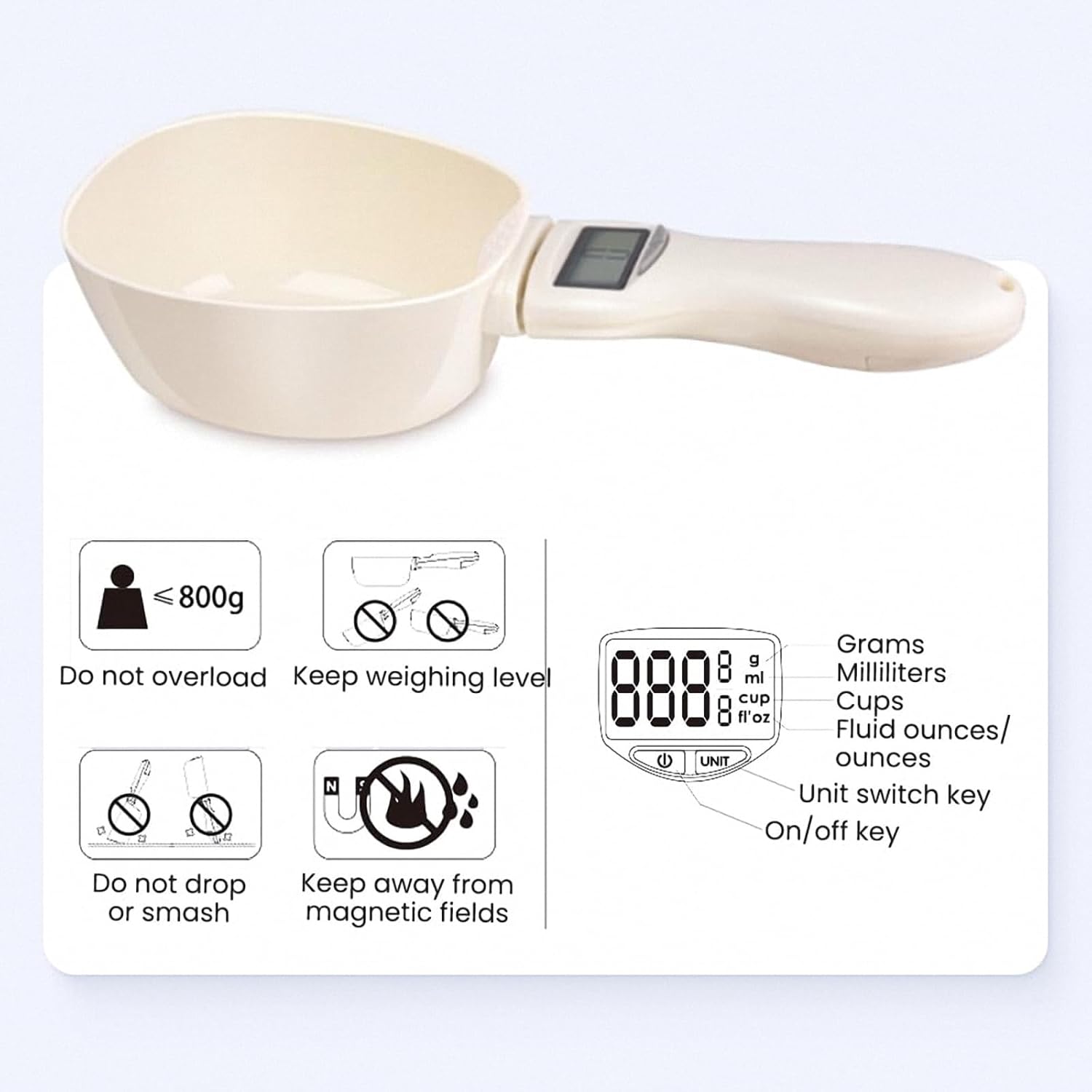 Electronic Measuring Spoon, 2026 Upgraded Digital Measuring Spoon, Electronic Measuring Spoons with Conversion, for Cooking Baking, Home Cooks, Bakers Chefs, Pet Owners (2Pcs)