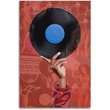 Disco Vinyl Decorative Painting Trendy Bar Music Creative Poster08x12inch